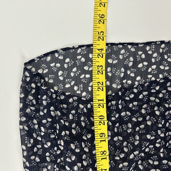 J Crew Blouse Womens Blue Metallic Floral Puff Sleeve Office Career Lined Top - Picture 10 of 11